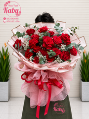 BÓ HOA 24 BÔNG HỒNG ĐỎ OHARA