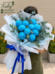 BÓ HOA CÚC MẪU ĐƠN XANH DƯƠNG