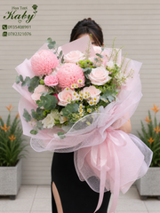 Bó Hoa Mây Hồng Dịu Trôi