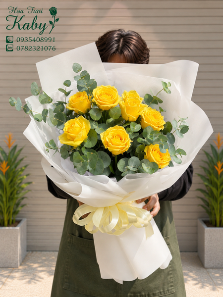 BÓ HOA HỒNG VÀNG DỄ THƯƠNG