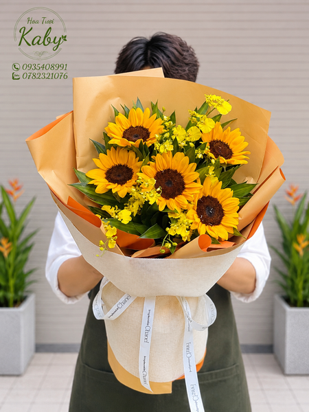BÓ HOA HƯỚNG DƯƠNG 5 BÔNG NGÀY NẮNG
