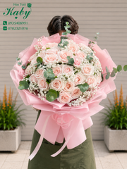 Bó Hoa 35 bông hồng pastel - thiết tha
