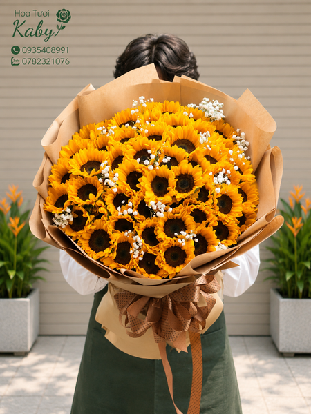 BÓ HOA 50 BÔNG HƯỚNG DƯƠNG