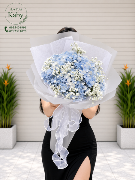 Bó Hoa Cẩm Tú Cầu Blue Whisper