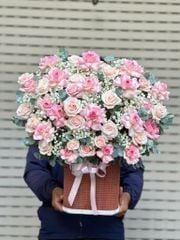 Giỏ Hoa Sắc hồng – Hương Tình Thắm Mãi