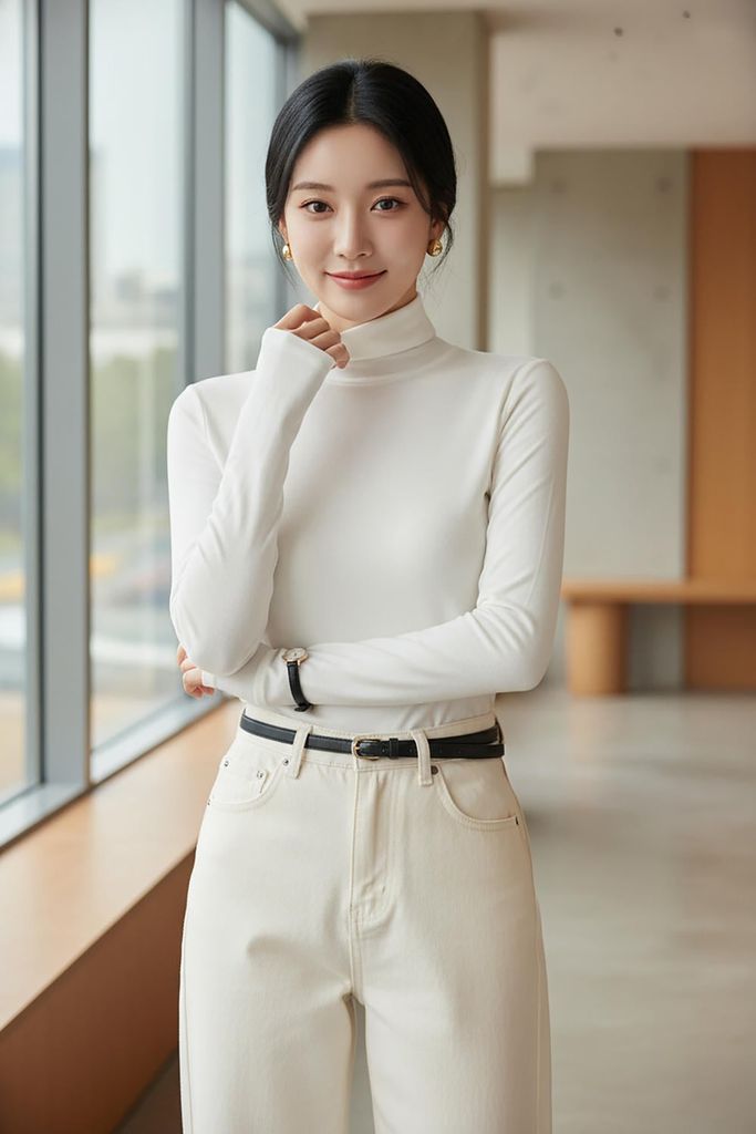  Áo giữ nhiệt nỉ lót lông cừu dài tay cổ lọ ấm áp 