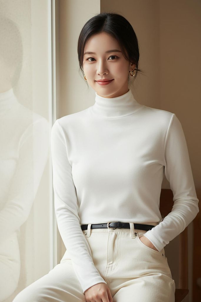  Áo giữ nhiệt nỉ lót lông cừu dài tay cổ lọ ấm áp 