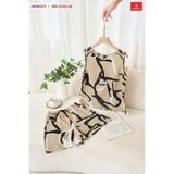  Bộ đùi mặc nhà nữ sát nách cổ tim lụa Mango họa tiết 