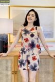  Bộ đùi mặc nhà nữ sát nách cổ tim lụa Mango họa tiết 
