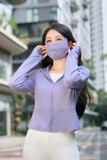  [OOH] Áo chống nắng nữ 2 lớp vải sợi lạnh dáng lửng thắt eo cản UV 