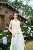 Áo ren sát nách cổ tròn phối lót Chiffon cao cấp 