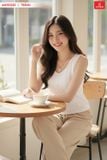  Áo ba lỗ nữ ren cổ tròn có đệm ngực tinh tế. 