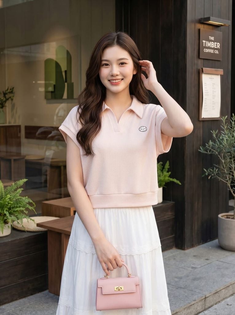  Áo basic thun tăm cộc tay cổ polo 
