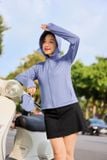  [OOH ] Áo khoác chống nắng dáng ngắn 2 lớp gấu suông chất liệu ice text công nghệ sợi lạnh, UPF50+ 