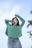  [OOH ] Áo khoác chống nắng nữ ngắn kiểu dáng cánh dơi chất liệu Icetext làm mát tức thì 