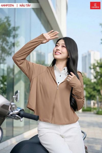  Áo khoác chống nắng nữ ngắn kiểu dáng cánh dơi chất liệu Icetext làm mát tức thì 