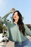  [OOH ] Áo khoác chống nắng nữ ngắn kiểu dáng cánh dơi chất liệu Icetext làm mát tức thì 