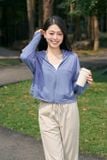 [OOH] Áo chống nắng nữ Ice Text 2 lớp dáng croptop công nghệ sợi lạnh UPF 50+ 