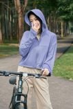  Áo chống nắng nữ Ice Text 2 lớp dáng croptop công nghệ sợi lạnh UPF 50+ 