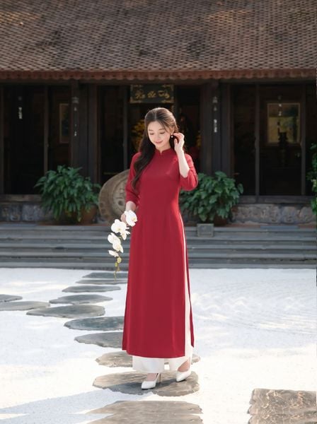  Áo dài trơn tay lỡ truyền thống 