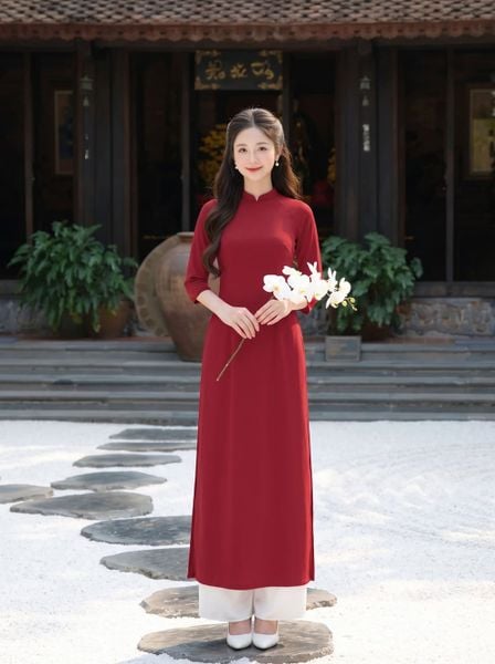  Áo dài trơn tay lỡ truyền thống 