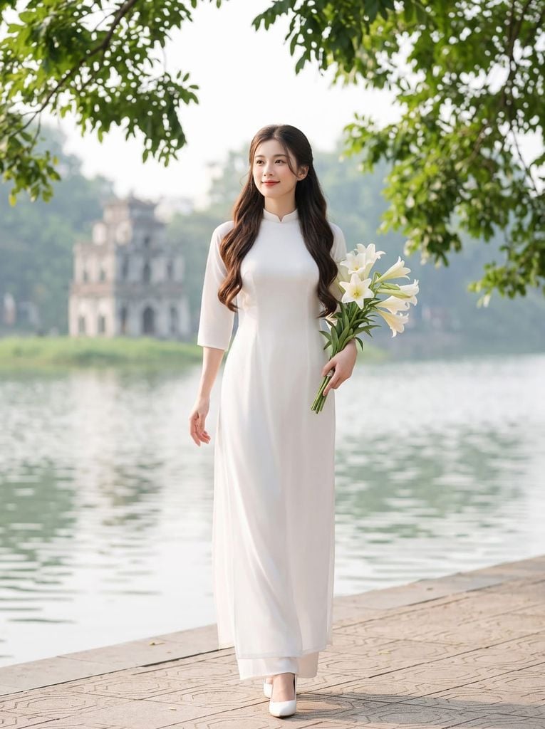 Áo dài trơn truyền thống 