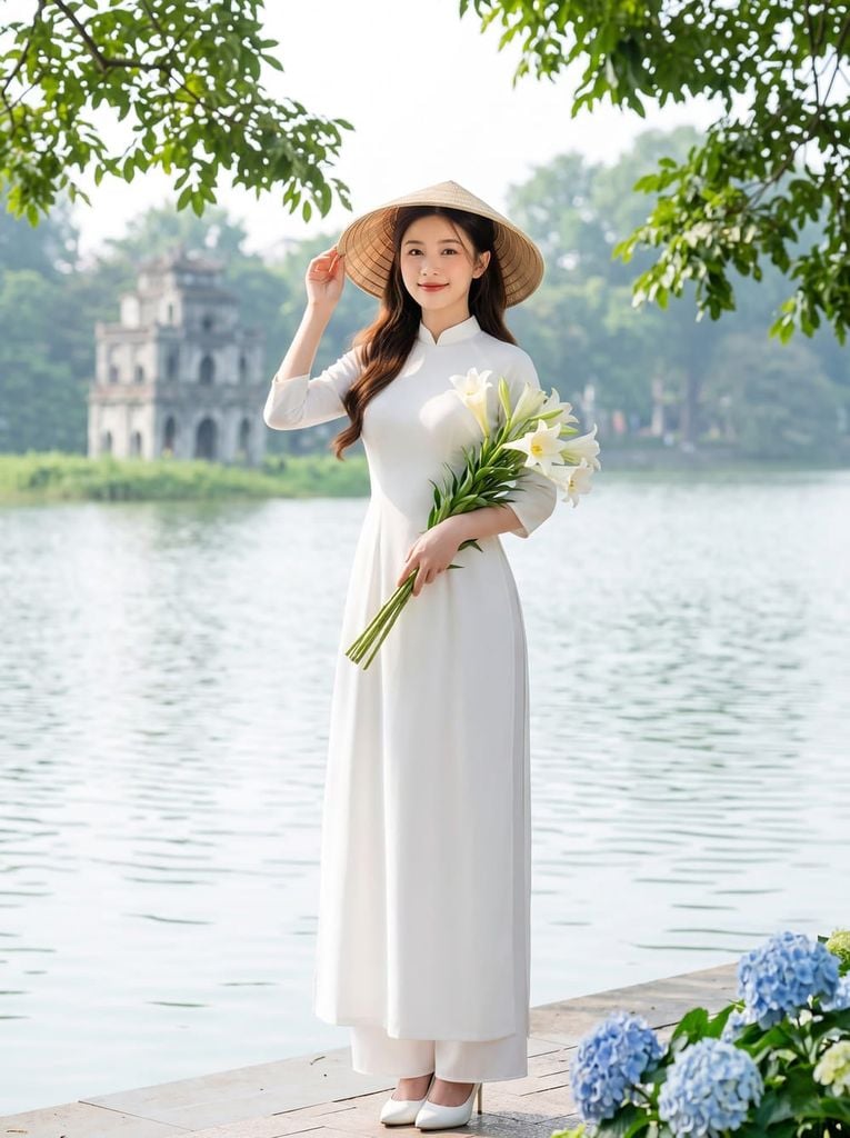  Áo dài trơn truyền thống 