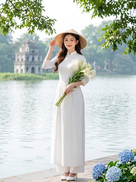 Áo dài trơn truyền thống 