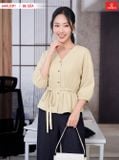  Áo kiểu rút dây đai eo tay lỡ 
