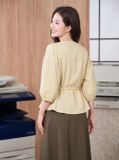  Áo kiểu rút dây đai eo tay lỡ 
