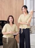  Áo kiểu rút dây đai eo tay lỡ 