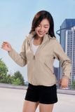  Áo gió nữ Thể thao vải gió cao cấp chống thấm nước dáng có mũ 