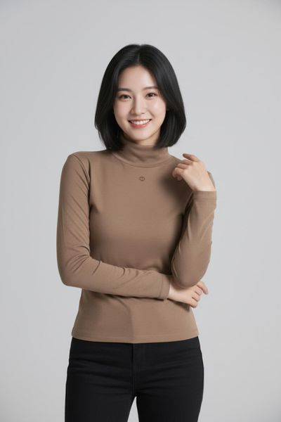  Áo giữ nhiệt nỉ lót lông cừu cổ 5cm đính tag trang trí 