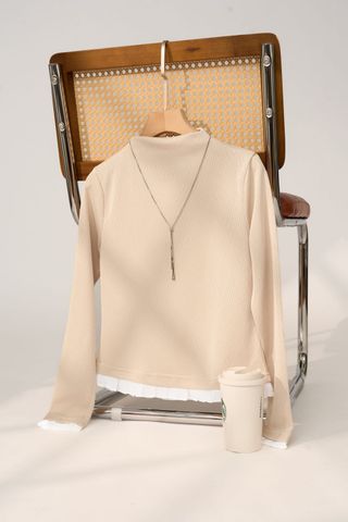 Áo giữ nhiệt nữ thun gân dáng ôm cổ 3 phân phối bèo