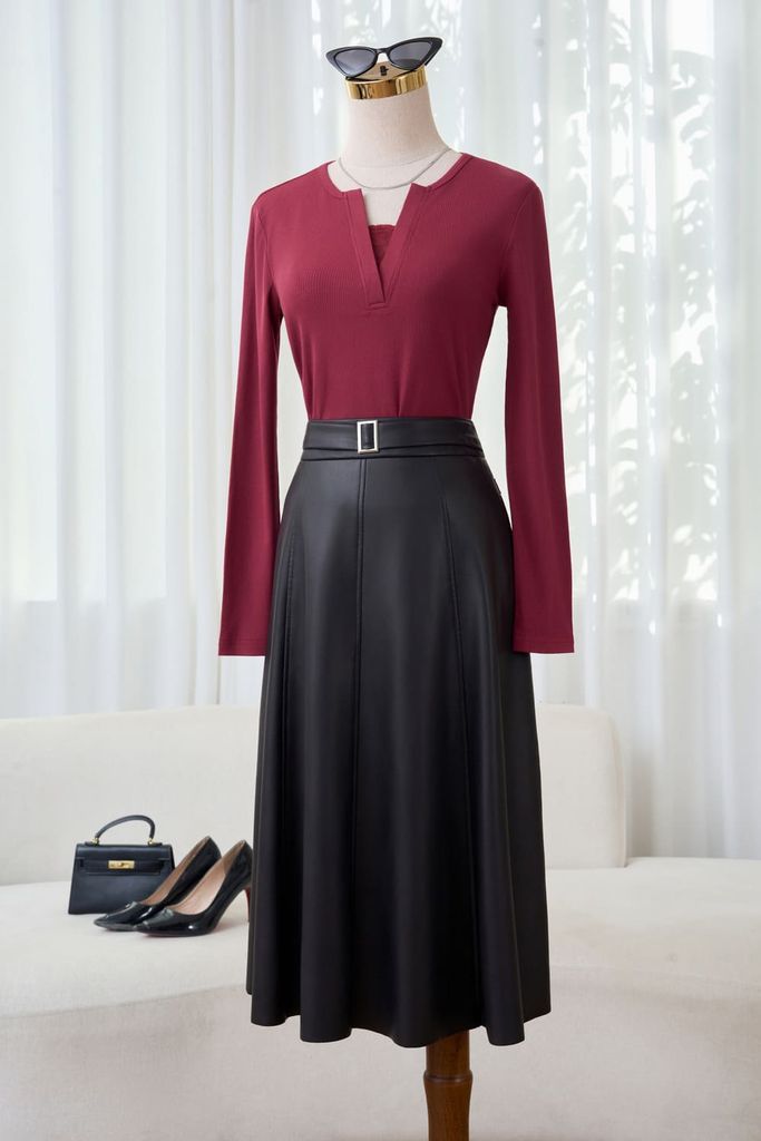  Quà tặng - Áo giữ nhiệt nữ vải tăm cotton dài tay dáng cổ chữ V phối ren 