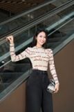  Áo giữ nhiệt nữ Cardina vải thun tổ ong dài tay dáng croptop ôm 