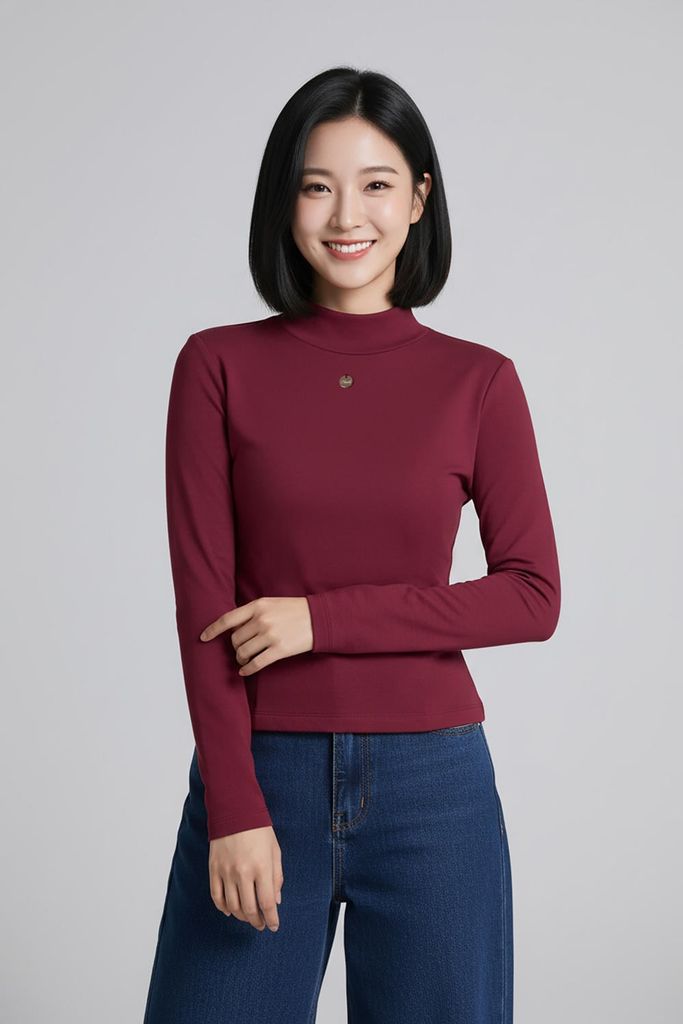  Áo giữ nhiệt nỉ lót lông cừu cổ 5cm đính tag trang trí 