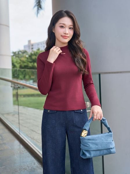  Áo giữ nhiệt nỉ cổ lọ vai bấu mí 