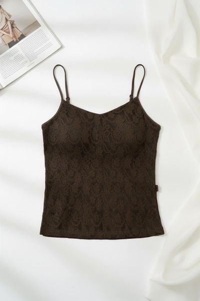  Áo hai dây ren nhung quyến rũ có đệm ngực thông minh 