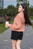  Áo khoác gió nữ Younger Airflex vải thô gió dáng lửng kéo khóa có mũ 