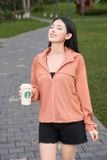  Áo khoác gió nữ Younger Airflex vải thô gió dáng lửng kéo khóa có mũ 