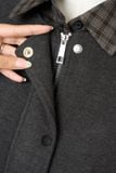  Áo khoác dạ ngắn Maddy phối cổ kẻ caro thời thượng 