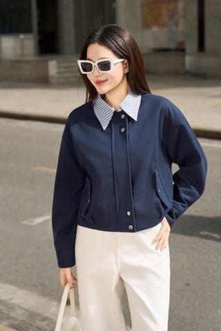 Áo khoác dáng ngắn phối sơ mi