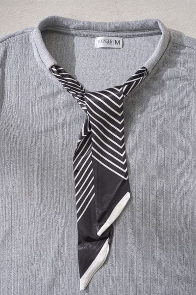  Áo thun tăm nữ Cardina tay lỡ cổ mix khăn 