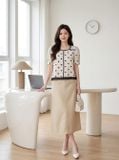  Áo kiểu chấm bi viền trang trí 