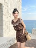  Quần sooc nilen thêu cạp thường họa tiết 