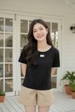  Áo Cotton Croptop nữ phối ren cổ tròn dáng ôm 