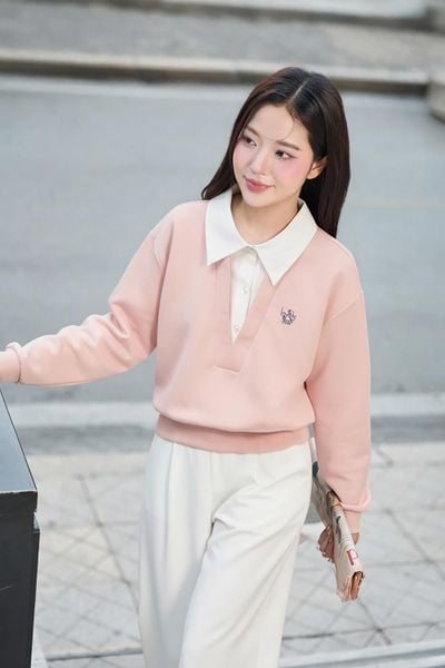  Áo Umi dài tay dáng suông phối cổ đức thanh lịch 