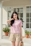  Áo Cotton Croptop nữ phối ren cổ tròn dáng ôm 