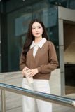  Áo Umi dài tay dáng suông phối cổ đức thanh lịch 